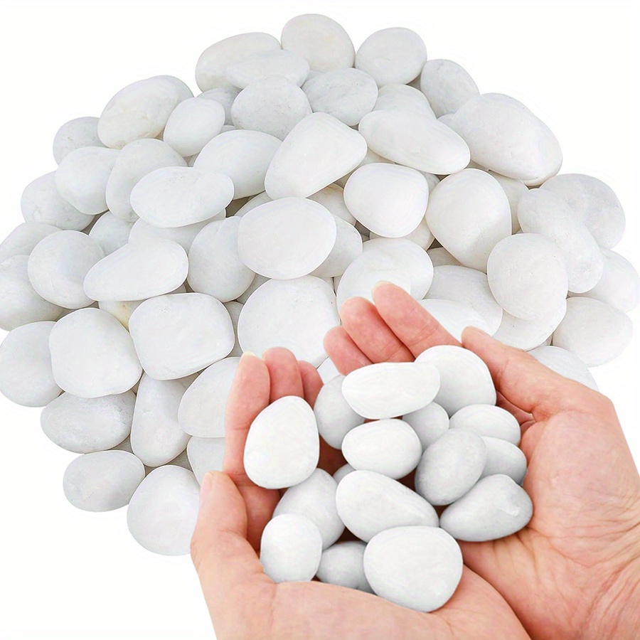 Aquarium Planted Aquarium - 200/400g Bianco Alto Lucido Ciottoli Naturali