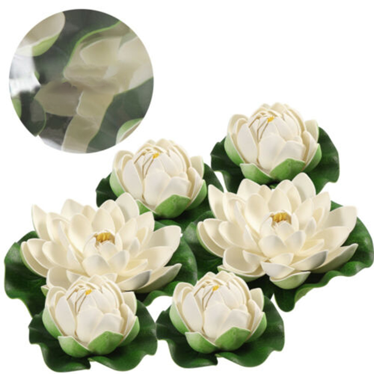 Planted Aquarium Kit - 6 pezzi di loto artificiale bianco
